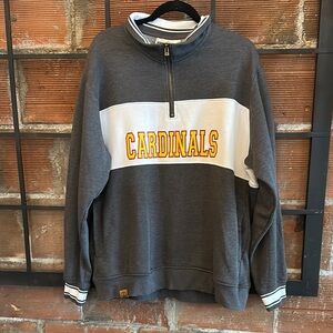 Holloway Gray and White Zip Up Sweater with Sporty Mock Neck